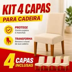 Capa de Cadeira Lisas Kit Com 4 Cadeira Mesa De Jantar Capas Com Elástico