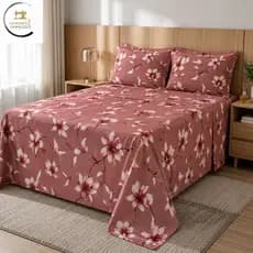 Lençol Casal Queen Jogo de Cama 800Fios Premium Toque Macio  Estampado 2,30x2,50 Com 2 Fronhas