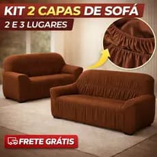 Capa Para Sofá 2 e 3 Lugares 52 Elásticos Lisa Com Fixadores de Borracha em Malha Fria Lisa