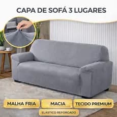 Capa De Sofá Lisa Avulsa 3 Lugares Malha Gel Super Macia