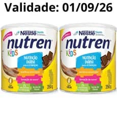 Kit 2x Nutren Kids Chocolate Complemento Alimentar Lata 350g