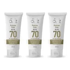 Kit com 3 Protetores Solar OAZ FPS 70 Protege e Hidrata