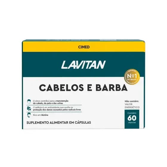 Lavitan Mais Hair Cabelos Barba Queda Intensa 60 Caps