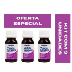 Kit 3 Violeta Genciana 30ml 1% Uniphar