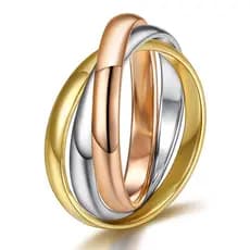 Jóias moda criativa três anéis senhoras anel de aço inoxidável jóias Mobius anel