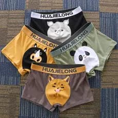Roupa interior masculina meninos Boxer Shorts de algodão bonito dos desenhos animados estilo respirável impressão livre