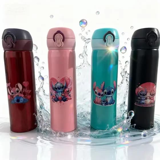 Garrafa de agua stitch Squeeze Térmica Aço Inox Portátil 400ml Com Tampa E Sistema de Trava