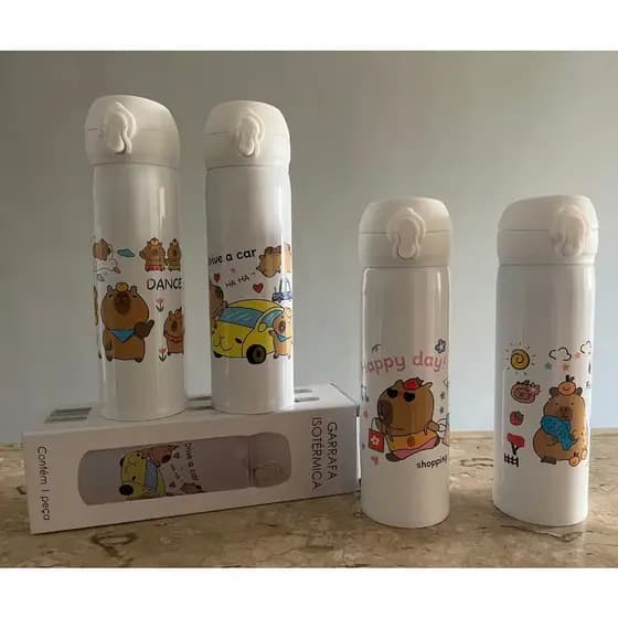 Garrafa Kapivara Squeeze Térmica Aço Inox Portátil 400ml Com Tampa E Sistema de Trava 2