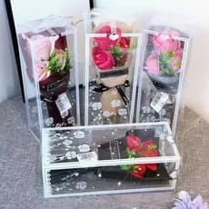Mini Buquê de Rosas Decorativas Arranjo Floral com Embalagem Presentes namora maes aniversario