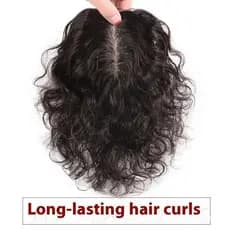 Cabelo Cacheado 7 * 10cm 100% Cabelo Humano Preto e Marrom Mocha Topper Substituição Cap Peruca Branca Respi 8710