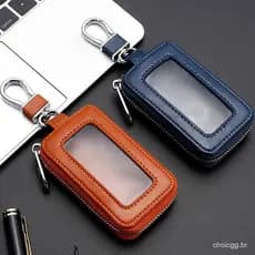 Universal Vehicle Smart Key Case Porta-Chaves Para Carros De Couro Homens Mulheres