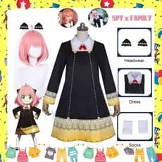 Mr.YE 2024 SPY × FAMILY Cosplay Fantasias Vestir Anya Forger Vestido De Mulher & Roupa De Menina E Cabeça Halloween Esto