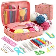 MR.YE 59Pcs/Set Wool Crochet Hooks Beginner Artesanato Artesanal Ganchos De Crochê Agulha Fios De Lã Saco Armazenamento