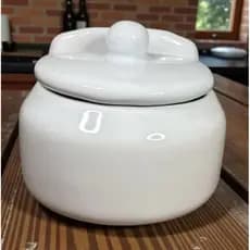 Saleiro de Cozinha em  Ceramica Com Tampa, Mesa Parede Porta Sal Pintado A Mão