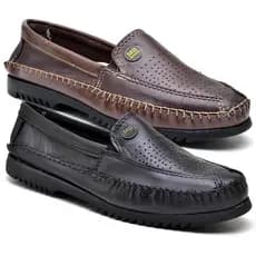 Mocassim Masculino Kit com 2 unidades – Cores Preto e Marrom | Elegância e Conforto Garantido
