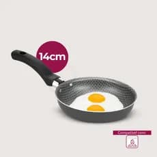 Frigideira de Ovo Alegrete Enjoy 14cm Antiaderente Cinza Grafite Para Hambúrguer Ovo