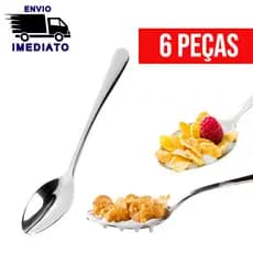 Kit 6 Colher Mesa Talheres Aço Inoxidável Jogo Talher Alta Qualidade para Cozinha Casa