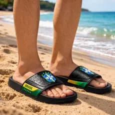 Chinelo Slide Masculina Premium Brasil Casual Leve Confortável Macia