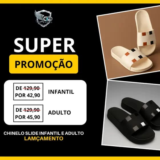 Chinelo infantil e adulto slide casual premium versátil leve confortável macio resistente