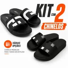 Kit 2 Chinelos Slide Casual Masculino Dia a Dia Leve Macio Resistente Confortável Macio