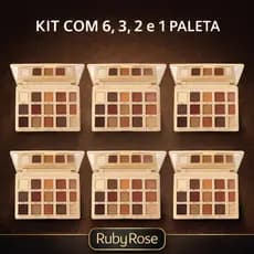 KIT Paleta de Sombras Ruby Rose Mirror Shade 18 Cores Make Completa Profissional