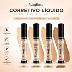 Corretivo Líquido Ruby Rose Flawless HD Matte Alta Cobertura Longa Duração Profissional