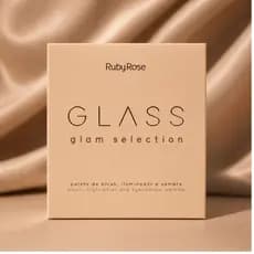 Paleta Glass Glam Selection Ruby Rose Blush Iluminador E Sombras Multifuncional Alta Pigmentação