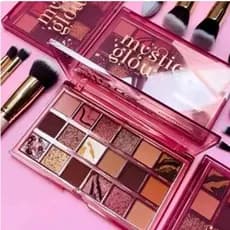 Paleta de Sombras Profissional 18 Cores Ruby Rose Matte Mystic Glow+ Cintilante + Marmorizada + Gel