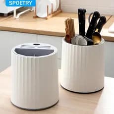 Porta Utensílios De Cozinha 360 Graus Giratório Organizador de Talheres Facas Garfos Colheres porta-facas