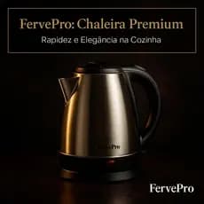 FervePro — A chaleira que transforma sua rotina na cozinha. Chaleira Elétrica Inox 1.8L 1000W Rápida e Segura