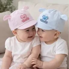 Boné Para Bebê Com Elástico Confortável e Ajustável  Ideal 2 a 6 Meses Meninas  Meninos Tamanho Único Recém Nascido