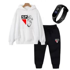 Conjunto Moletom Infantil Blusa De Frio Flanelada Mascote relogio