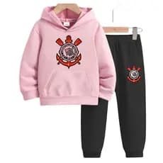 Conjunto de moleton infantil feminino TODO PODEROSO calça e blusa de frio