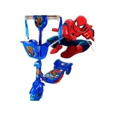 PATINETE HOMEM ARANHA 3 RODAS LED´S / MUSICAL / COM CESTA