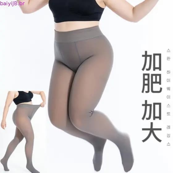 kit 3 Meia-Calça Térmica Forrada Translúcida Legging Elástica Inverno Peluciada lindo