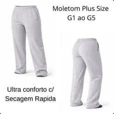 Calça Moletom Femenino Masculino  Premium GG ao G5 Felpada Aveludada Reta Bolsos Cós Elástico Cordão