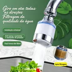 Filtro De Torneira De Cozinha  360 ° Purificador De Água Giratório Com Algodão PP Para Remoção De Cloro