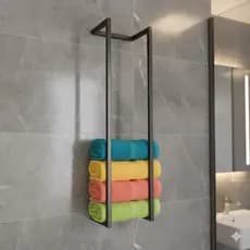 Toalheiro de Parede 60cm em Metal para Banheiro e Lavabo
