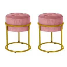KIT 2 Puffs Argola De ferro Banqueta para Sala, Quarto, Penteadeira e Decoração DIVERSAS CORES