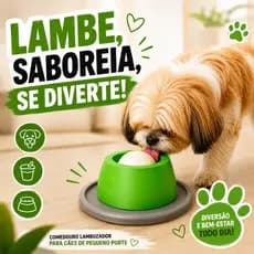 Brinquedo Pet Interativo Anti Ansiedade Comedouro Lamber Bola Giratória