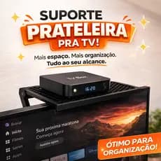 Kit Suporte Prateleira para Tv Box, Conversor, Aparelho NET CLARO VIVO, Suporte TV e Suporte de Controle Remoto