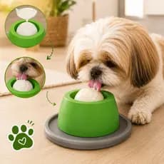 Comedouro Brinquedo Lamber Cachorro Gato Reduz Ansiedade Alimentador Interativo Lento Bolinha Giratória