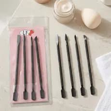 Kit 4 Espátulas De Maquiagem Aço Inox Ponta Dupla Para Skincare Cosméticos Misturar Aplicar 13cm