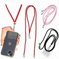 Cordão Ajustável para Celular Anti Perda Aprox. 77cm, Uso Transversal Pescoço ou Pulso Para Diário Viagens e Atividades