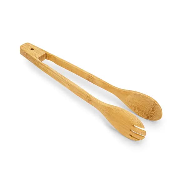Pegador Multiuso De Bambu Pinça Multifuncional Utensílio De Servir Resistente 30cm