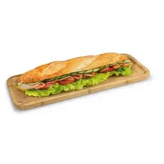 Travessa Retangular Rasa De Bambu Para Petiscos Lanches Queijos Frios 44,5X16,5Cm