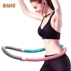 Bambolê Hula Hoop de Mola Dobrável Silencioso Treino Fitness Portátil para Perda de Peso e Queima de Gordura Abdominal