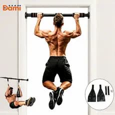 Barra Fixa de Porta Regulável 60-100cm Aço Resistente para Pull Up Flexão e Treino de Musculação - [Dami]