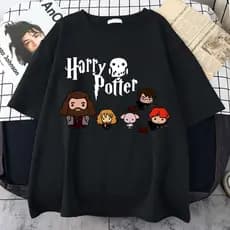 Camiseta Unissex Oversized Plus Size Feminina Masculina Potter Ha Grid Her Mione Dobby Unissex