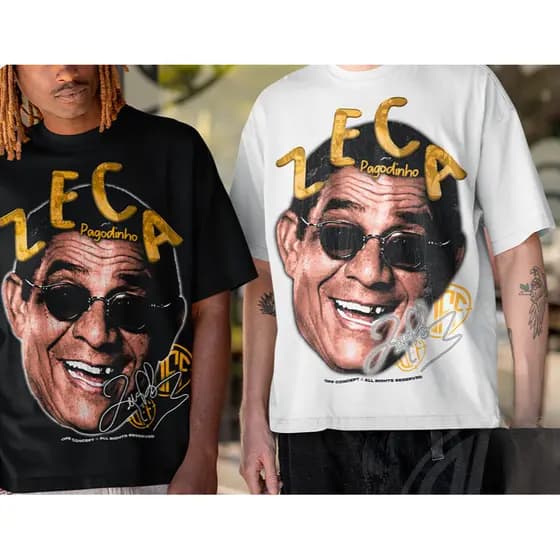 2026 Novo Camiseta Basica E OVERSIZED Zeca Pagodinho Carnaval Graphic Vintage Unissex - Offc